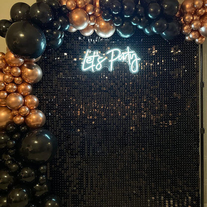 Black Sequin Shimmer Backdrop Wall Panels For Birthday Wedding Baby Shower Bridal