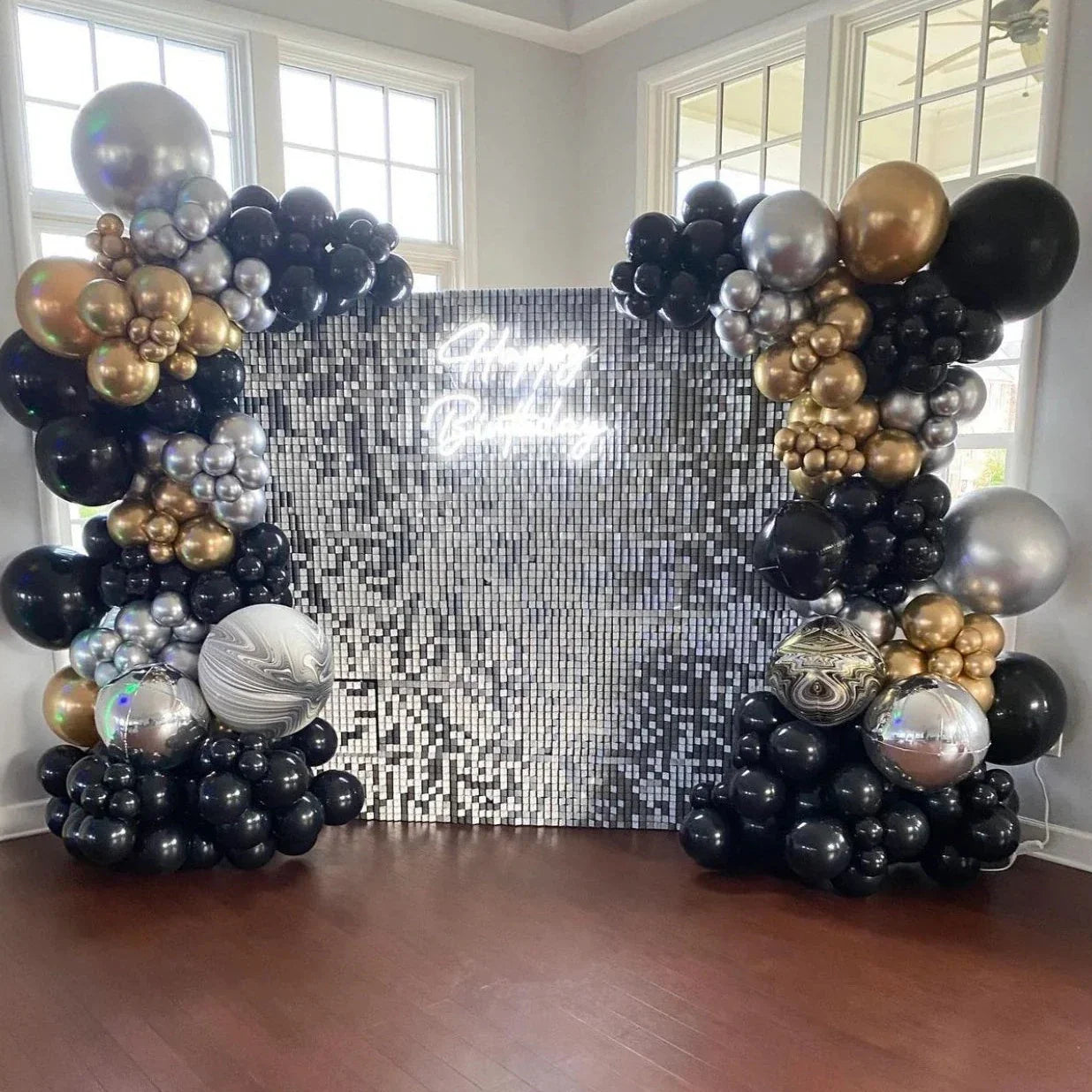 Sliver Sequin Shimmer Backdrop Wall Panels For Birthday Wedding Party Event Decoration
