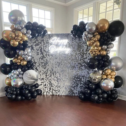 Sliver Sequin Shimmer Backdrop Wall Panels For Birthday Wedding Party Event Decoration