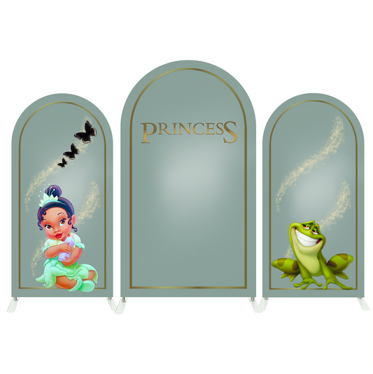 Baby Tiana Princess Birthday Baby Shower Party Arch Backdrop Wall Cloth Cover